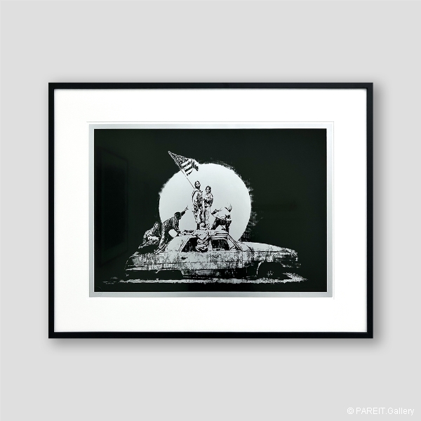 BANKSY - Flag (silver) - Unsigned