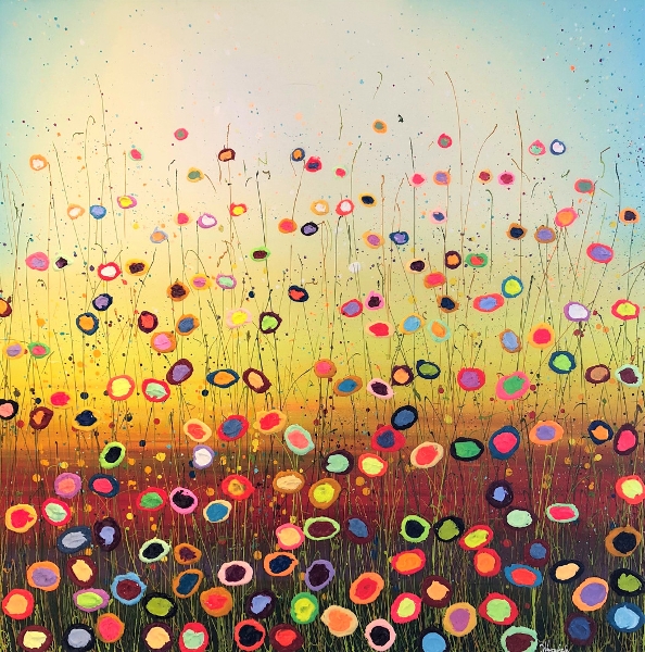 MURAVYEVA Yulia - Rising yellow sun behind flowerfield